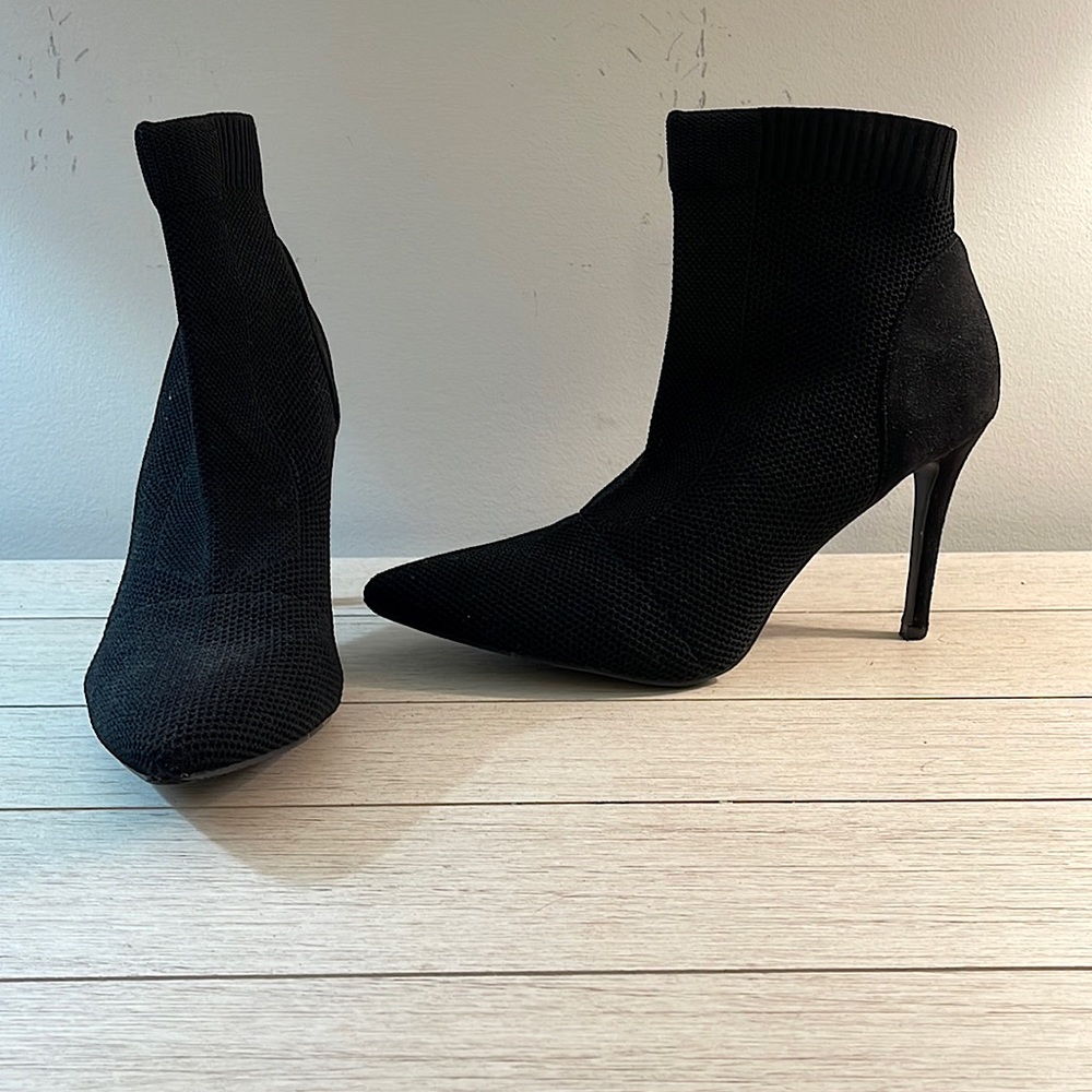 Black ankle high heels